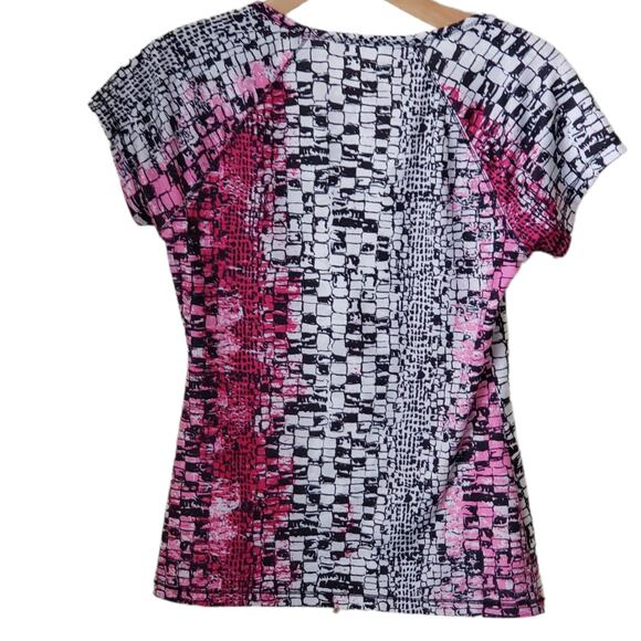 2 FOR $5 SALE Sofia Vergara Active  Short Sleeve Paradise Pink Combo Top  Small - Picture 7 of 7